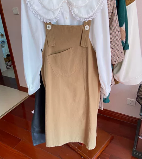 森系风背带裙，买来穿了白半天，可穿120-...