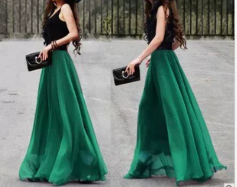 2018双层雪纺半身裙夏季显瘦波西米亚沙滩...