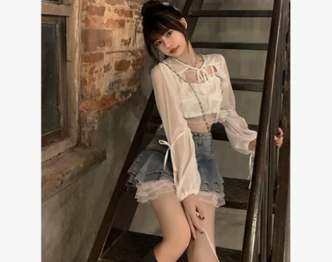 背心白色牛仔女打底裤高腰显瘦