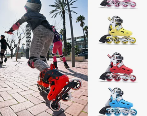 德国宝狮莱轮滑鞋儿童女溜冰鞋男全套装直排轮...