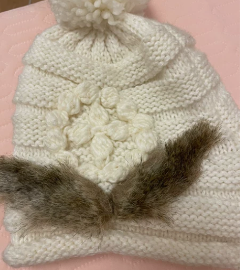 毛线帽女冬天韩版可爱兔毛加绒加厚雷锋帽保暖...