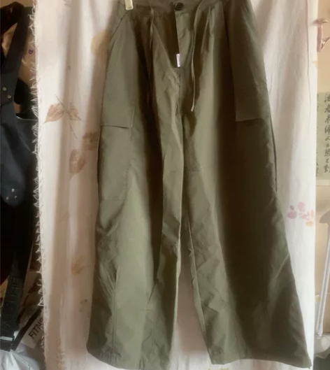 FORN3军绿色宽松工装阔腿裤 全新带吊牌...