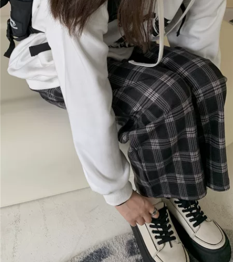 【包邮】yeemo一沫家 日系复古格子毛呢...