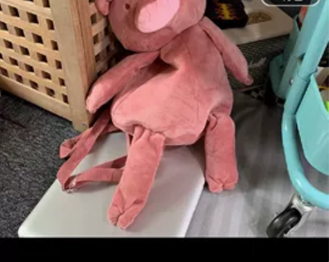 日系粉猪猪玩偶包多用包可以斜挎 可以背包 ...