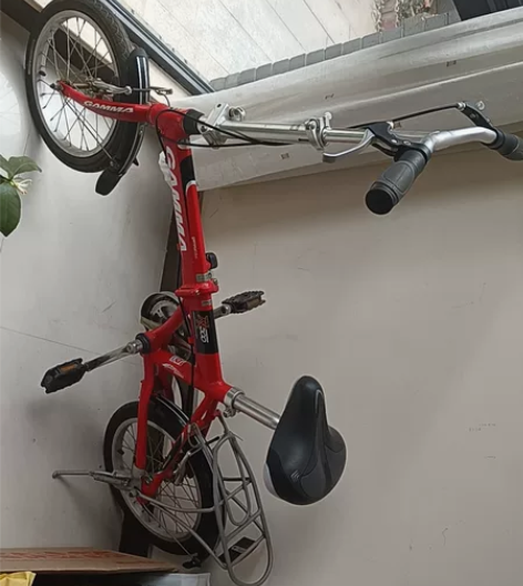 捷马折叠自行车,买了几年就孩子在小区里骑过...