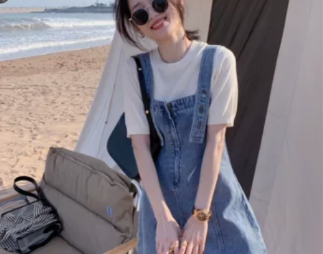 现货秒发!!时髦女孩!背带裙女夏季韩版减龄...