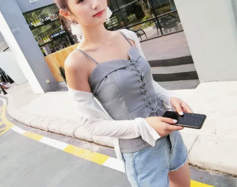 港味吊带小背心女夏季装韩版短款修身外穿学生...