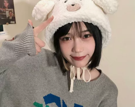 可爱小熊毛绒帽女秋冬季保暖护耳韩版百搭卡通...