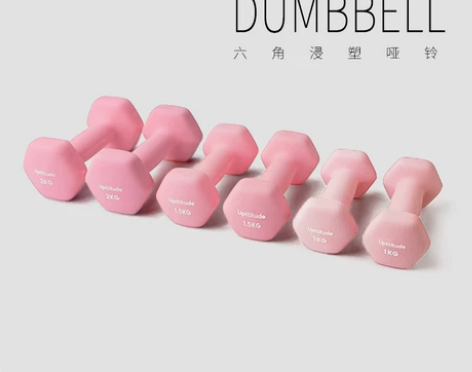 Upttitude六角哑铃浸塑健身家用减肥...