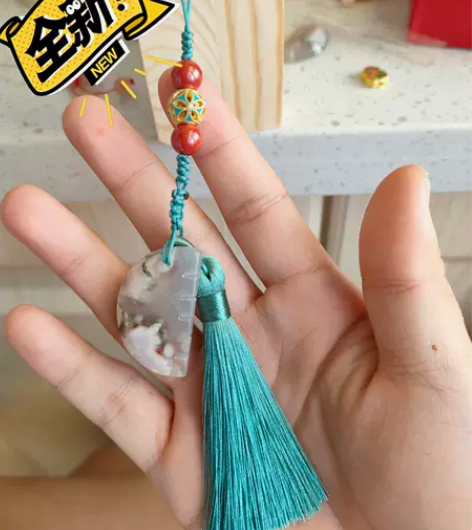 纯手工制作，小梳子无瑕疵樱花玛瑙材质，可做...