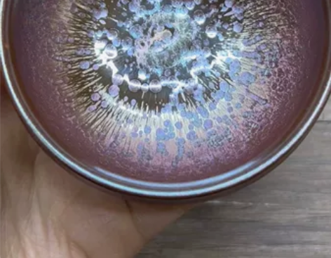 建盏泰斗【李振贵佛光】星空葵油滴陶瓷茶杯茶...