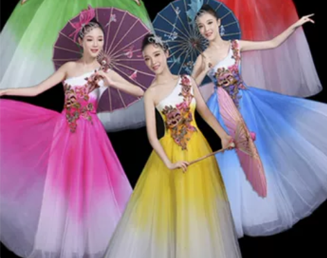 大摆裙 长裙大摆裙新款现代舞青春伴舞舞蹈服...