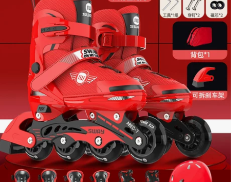 ?斯威溜冰鞋儿童初学者轮滑鞋男女童夏季专业...