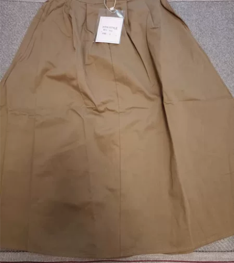 高腰a字半身裙复古日系工装风卡其色裙子女中...