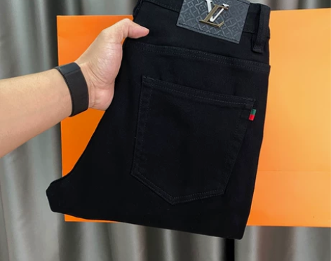 裤子男修身 裤子男裤痞帅纯黑色夏季男薄牛仔...