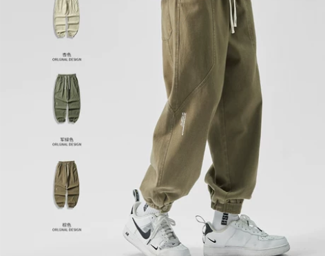 工装裤男秋冬款潮牌日系复古机能男生束脚裤男...