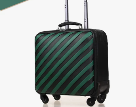 袋鼠正品彩条拉杆箱横款18寸耐磨万向轮登机...