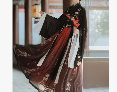 ?桔屿梧桐落汉服女中国风交领大袖齐腰襦裙魏...