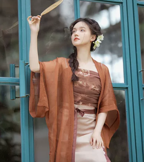 桔屿橘温茶暖原创汉服女宋制长干寺长旋裙中国...