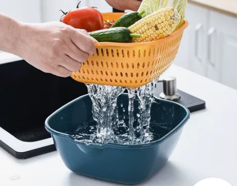 双层塑料洗菜盆沥水篮子厨房神器多功能客厅家...