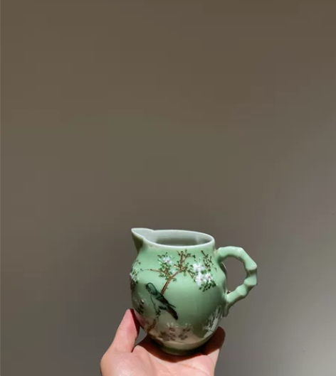 回流 豆青釉 青瓷 古濑户 水柱 花瓶 勺...