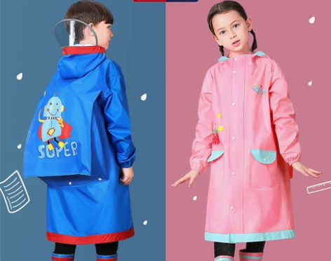 儿童雨衣小学生套装防水全身上学带书包位男童...