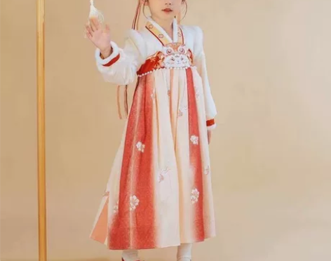 汉服女童秋冬装加绒中国风原创喜庆儿童拜年服...
