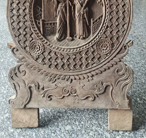 精品郎才女貌木雕人物圆鼓一个，工艺品相一流...