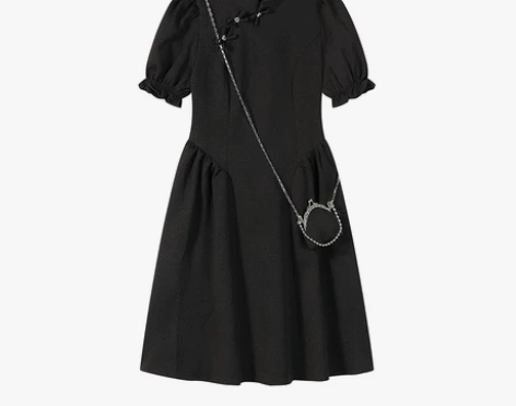 XinmonLee新中式改良旗袍收腰显瘦连...