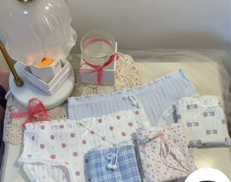 小清新蝴蝶结内裤女纯棉抗菌少女学生包臀无痕...