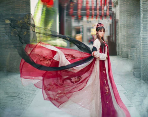 出租！！！龙母汉服女襦裙摆广袖中国风学生古...