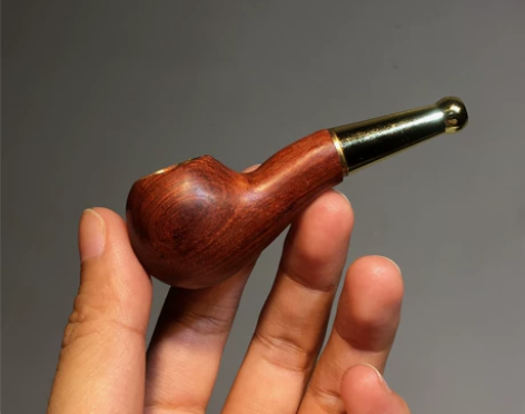 高级实木手工老式烟斗男士紫檀烟嘴过滤器老人...
