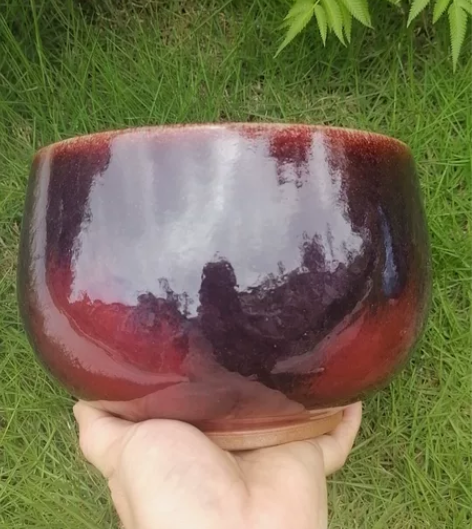 钧瓷煤烧釉大茶洗，窑变火焰，非紫砂壶建盏汝...