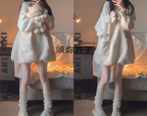 代购【须弥芥子】秋冬软乎乎的花苞裙 可爱羔...