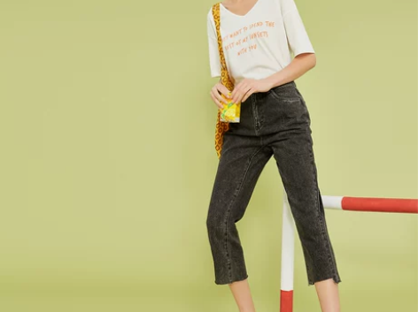 Vero Moda ins泫雅风七分牛仔裤...