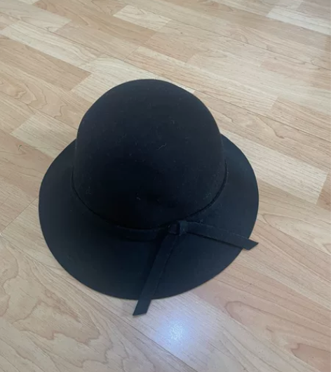 韩国黑色礼帽商场专柜购500元百分之百羊毛...
