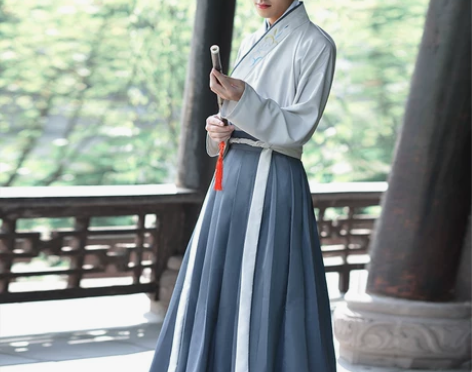 如梦霓裳原创汉服男装交领衣裳楮墨中国风男士...