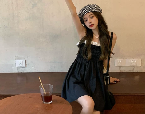 蓬蓬花苞裙抹胸连衣裙女2021夏季新款露肩...