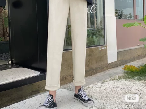 MG小象宽松直筒休闲裤女春季新款韩版时尚显...