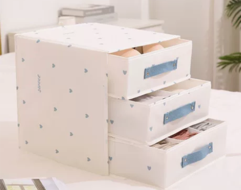 水洗内衣收纳盒抽屉式布艺整理盒有盖分格袜子...