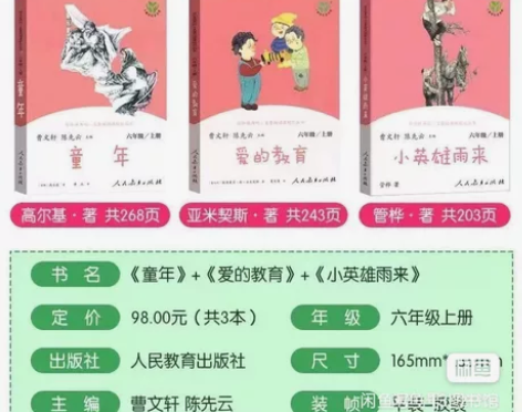 快乐读书吧六年级上册必读课外书全套3册小英...