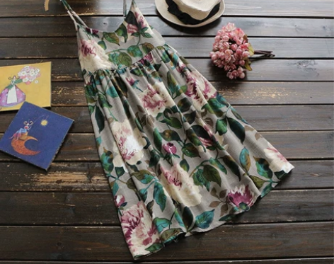 2835新款大码夏季女装民族风显瘦花朵印花...