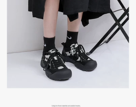 原创设计复古圆头马毛黑白奶牛鞋厚底娃娃鞋2...