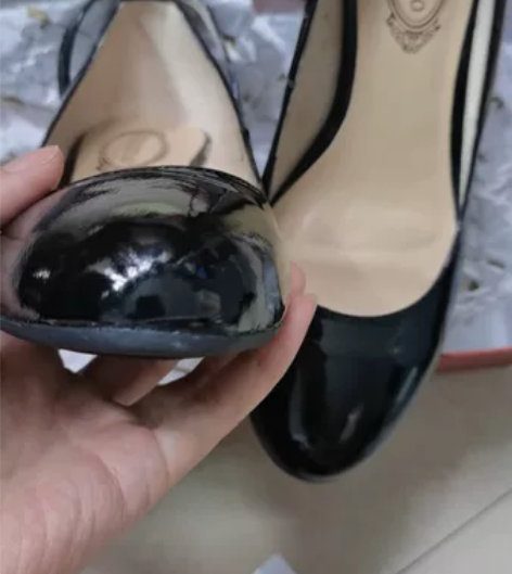 包邮转全新富贵鸟牛皮粗高跟单鞋37码 全新...