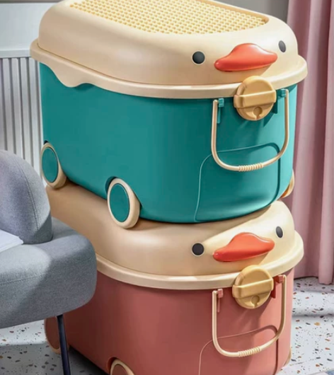 【全新捡漏】玩具收纳箱家用鸭子整理箱塑料大...