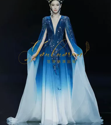 盖娅传说儿童礼服新款渐变雪纺礼服仙气飘飘仙...