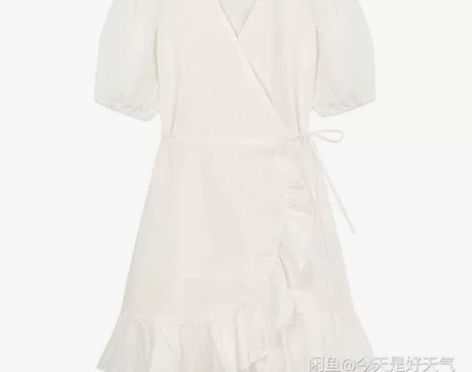 小清新系带泡泡袖荷叶边裙显瘦气质连衣裙女神...