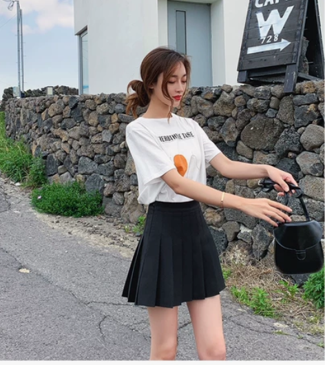 百褶裙A字半身裙女春夏季新款小个子高腰显瘦...