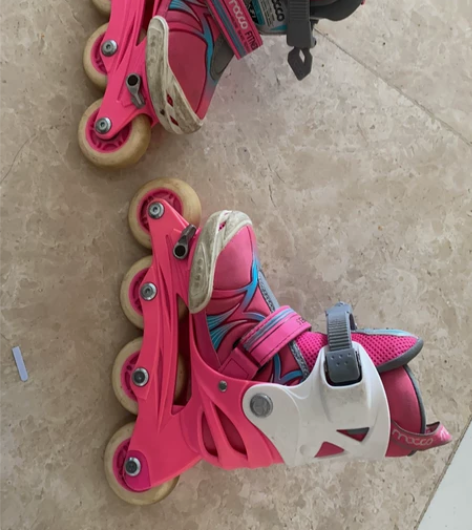 米高轮滑鞋初学款粉色K8，用了十几次 基本...