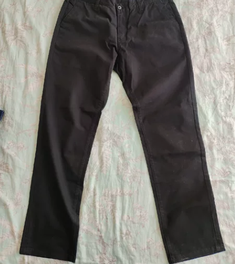 美特斯邦威 黑色 直筒 休闲裤 购于专柜裤...